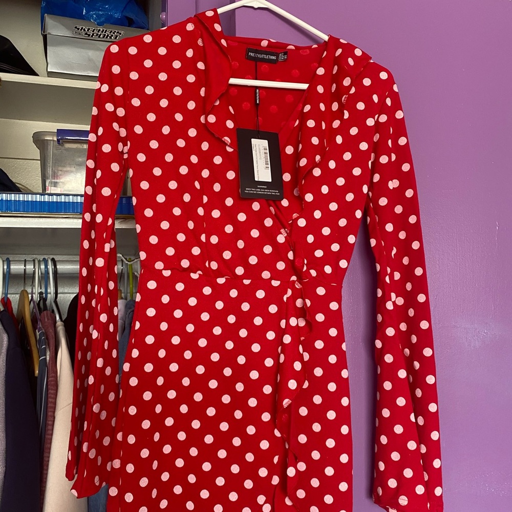 Red pooka dot dress